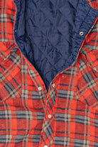 Vintage Distressed Red Plaid Williams Bay Quilt Lined Flannel Shirt (1990s)