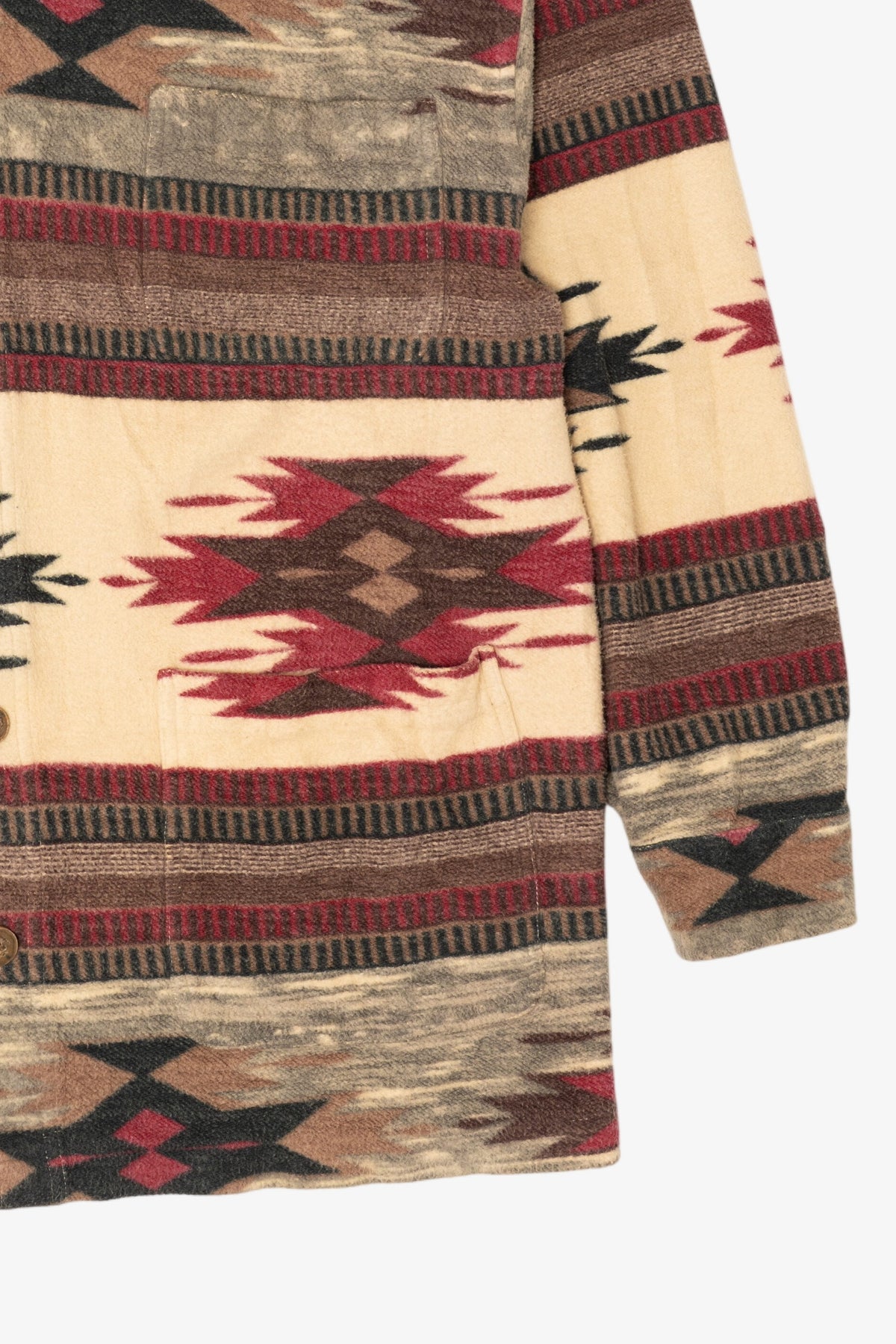 Vintage Beige Southwestern Aztec Pattern Rift Valley Button Up Shirt (1990s)