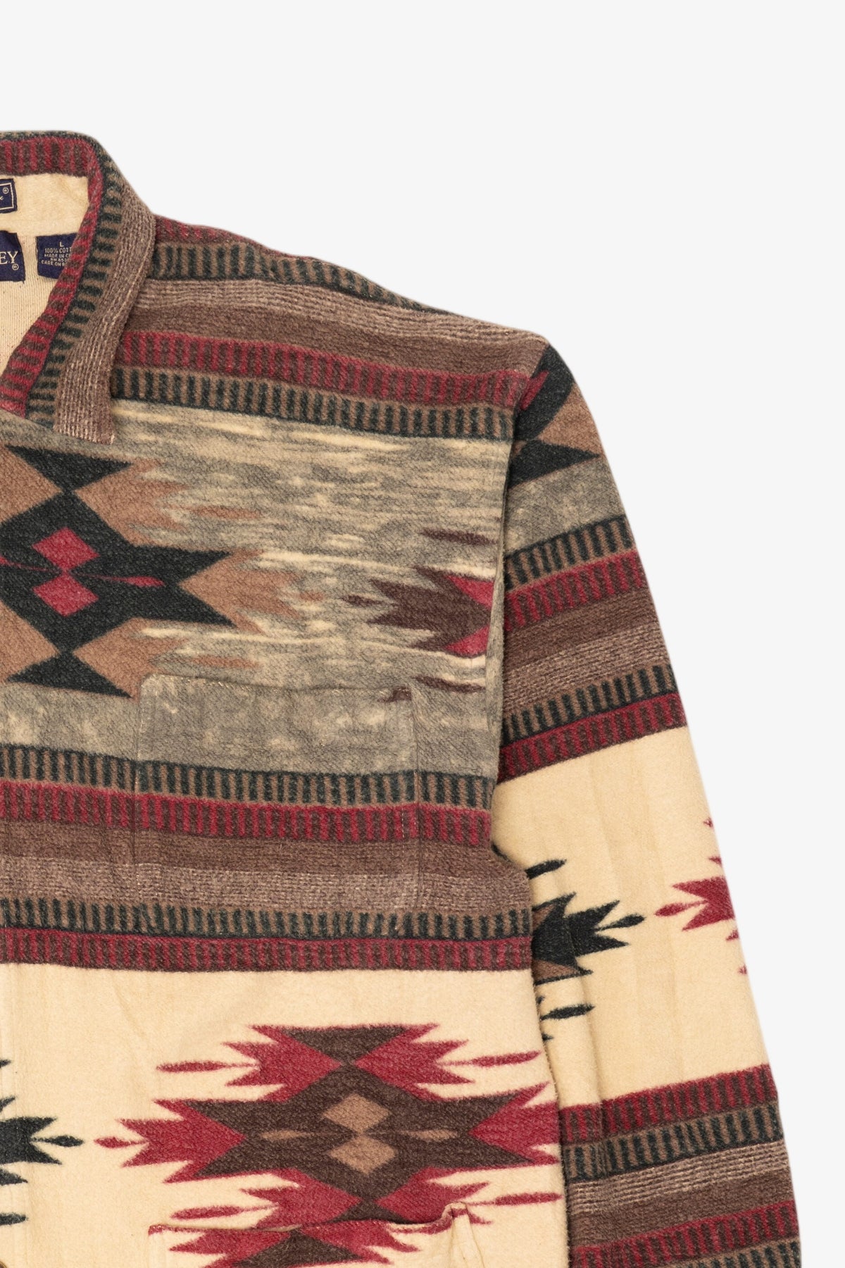Vintage Beige Southwestern Aztec Pattern Rift Valley Button Up Shirt (1990s)