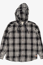 Black And White Plaid L.L. Bean Hooded Button Up Shirt (2010s)