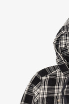 Black And White Plaid L.L. Bean Hooded Button Up Shirt (2010s)