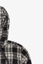 Black And White Plaid L.L. Bean Hooded Button Up Shirt (2010s)