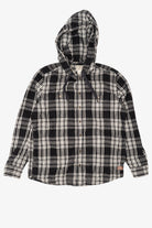 Black And White Plaid L.L. Bean Hooded Button Up Shirt (2010s)