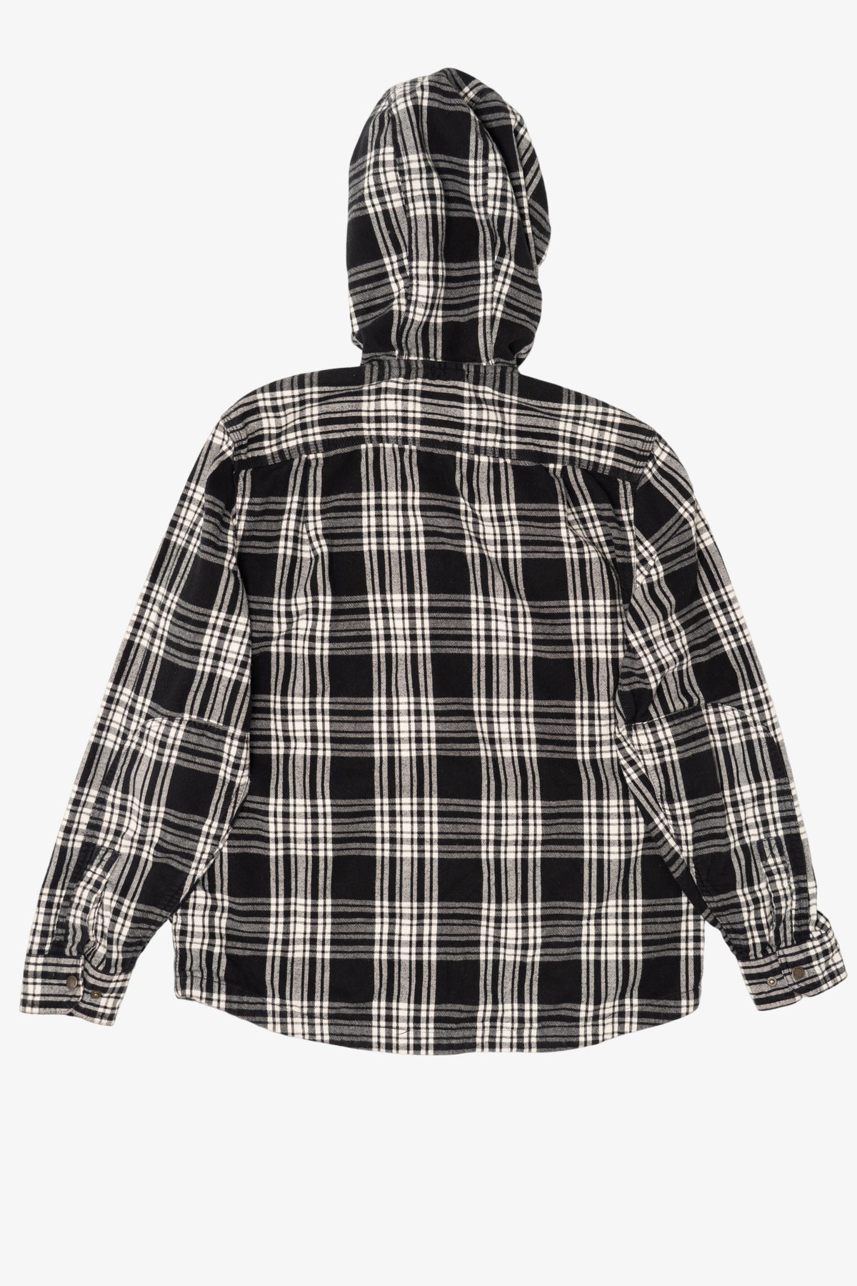 Black And White Plaid L.L. Bean Hooded Button Up Shirt (2010s)