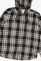 Black And White Plaid L.L. Bean Hooded Button Up Shirt (2010s)
