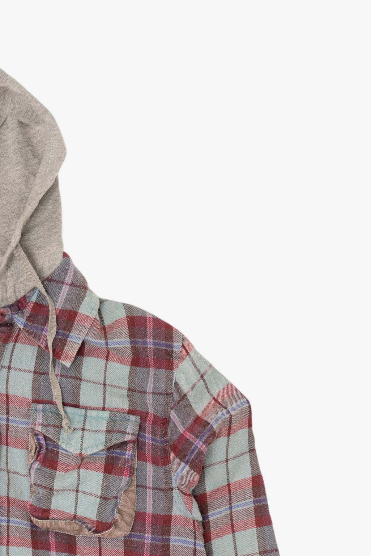 Red Plaid Buffalo David Bitton Hooded Button Up Shirt (2010s)