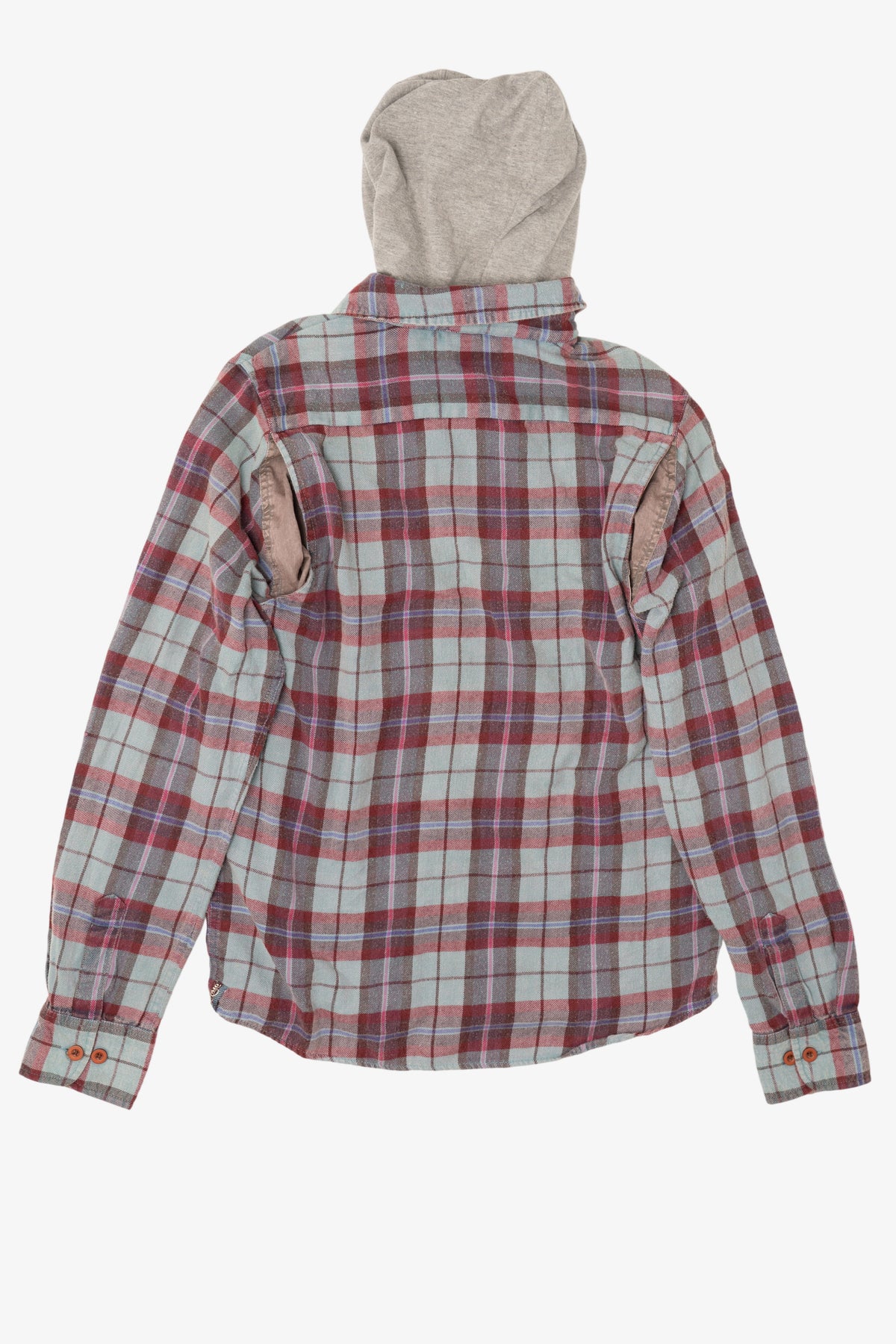 Red Plaid Buffalo David Bitton Hooded Button Up Shirt (2010s)