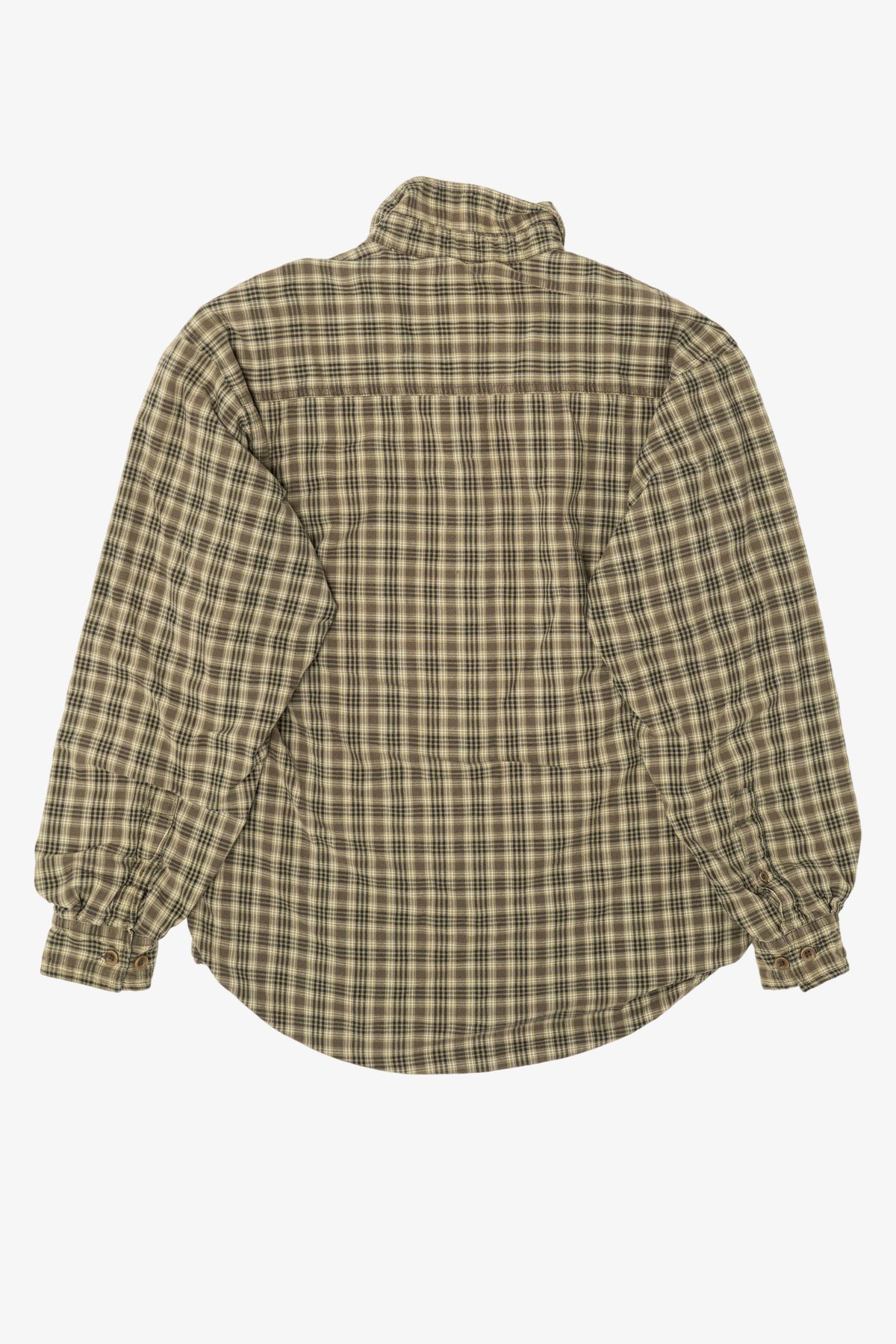 Vintage Olive Plaid Faded Glory Blanket Lined Button Up Shirt (2000s)