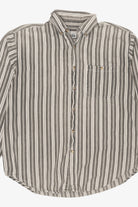 Vintage Gray Striped Basic Editions Button Up Shirt (1990s)