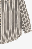 Vintage Gray Striped Basic Editions Button Up Shirt (1990s)