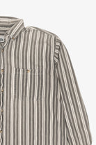 Vintage Gray Striped Basic Editions Button Up Shirt (1990s)