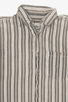 Vintage Gray Striped Basic Editions Button Up Shirt (1990s)