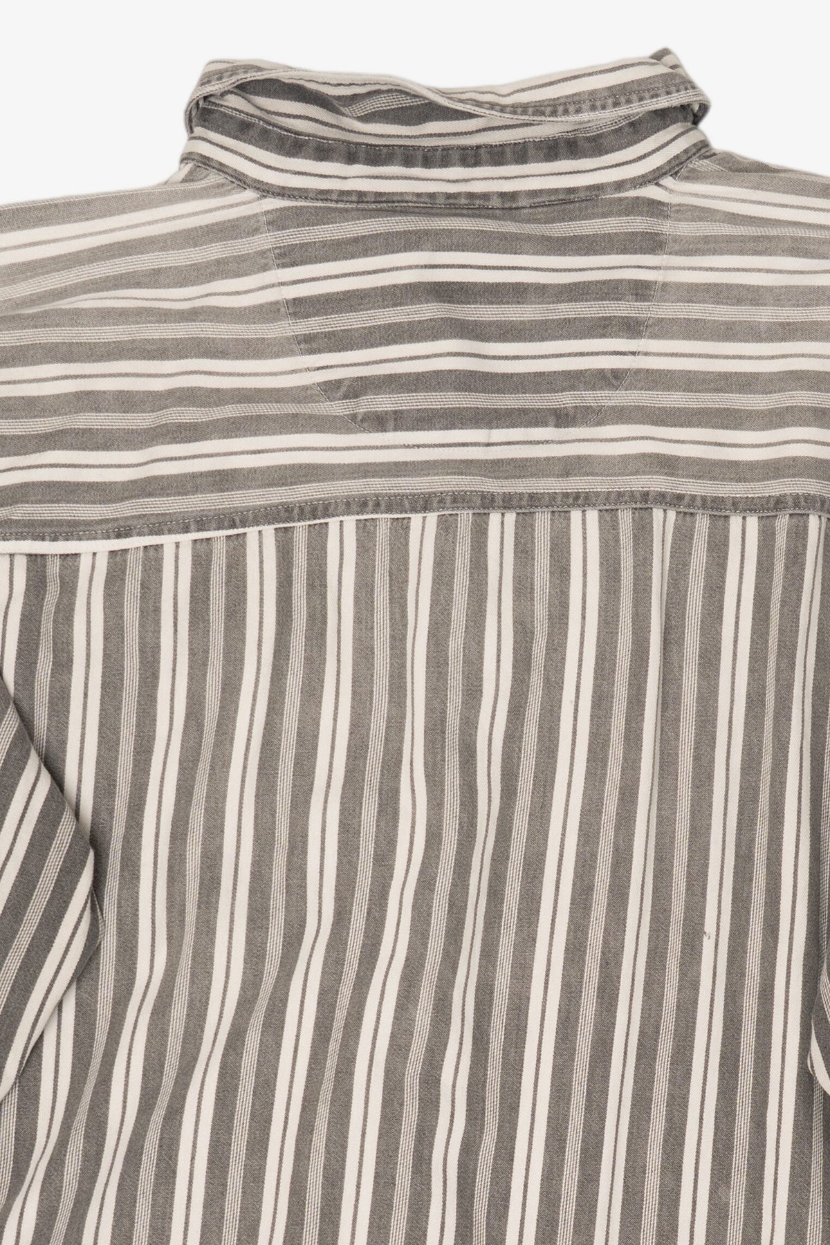 Vintage Gray Striped Basic Editions Button Up Shirt (1990s)