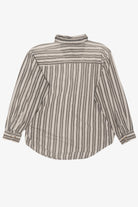Vintage Gray Striped Basic Editions Button Up Shirt (1990s)