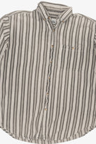 Vintage Gray Striped Basic Editions Button Up Shirt (1990s)