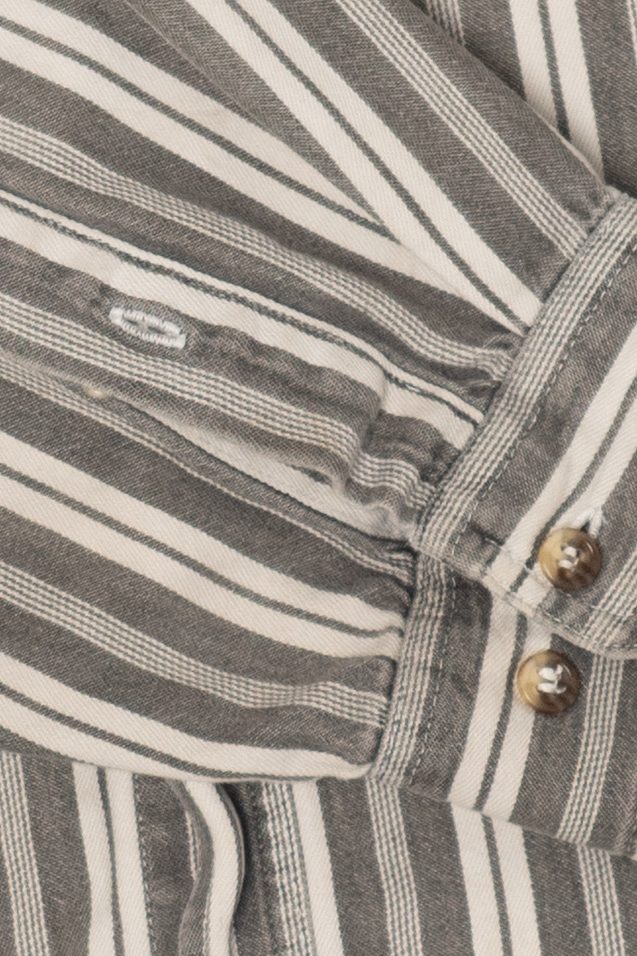 Vintage Gray Striped Basic Editions Button Up Shirt (1990s)