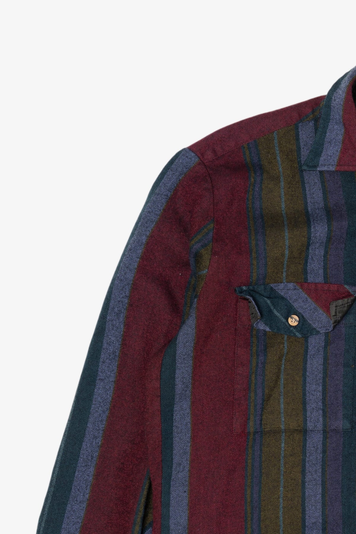 Vintage Burgundy Striped Backpacker Outdoors Button Up Shirt (1980s)