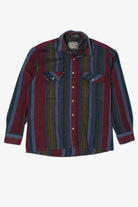 Vintage Burgundy Striped Backpacker Outdoors Button Up Shirt (1980s)