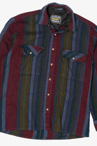 Vintage Burgundy Striped Backpacker Outdoors Button Up Shirt (1980s)