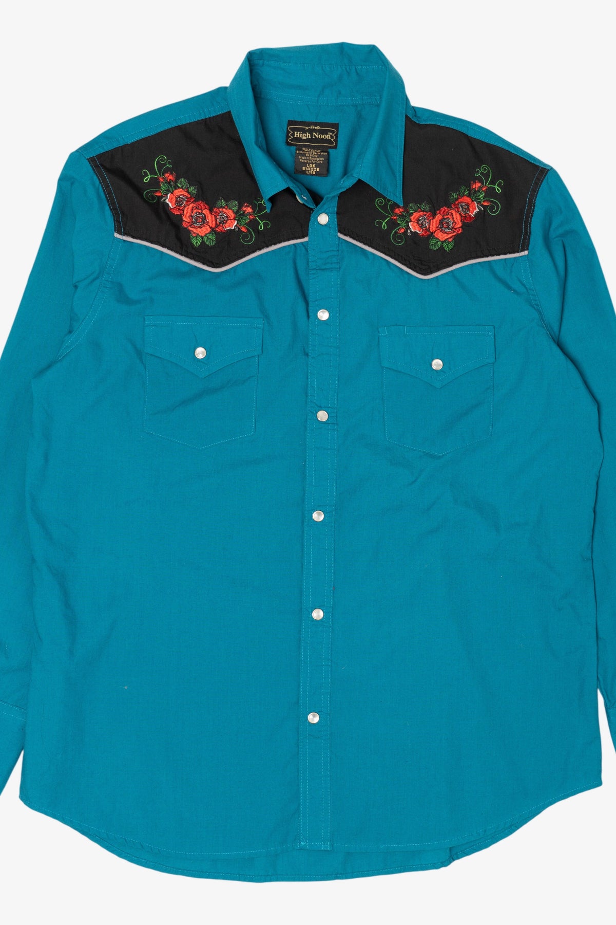 Vintage Turquoise High Noon Western Button Up Shirt (1990s)