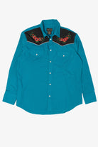 Vintage Turquoise High Noon Western Button Up Shirt (1990s)