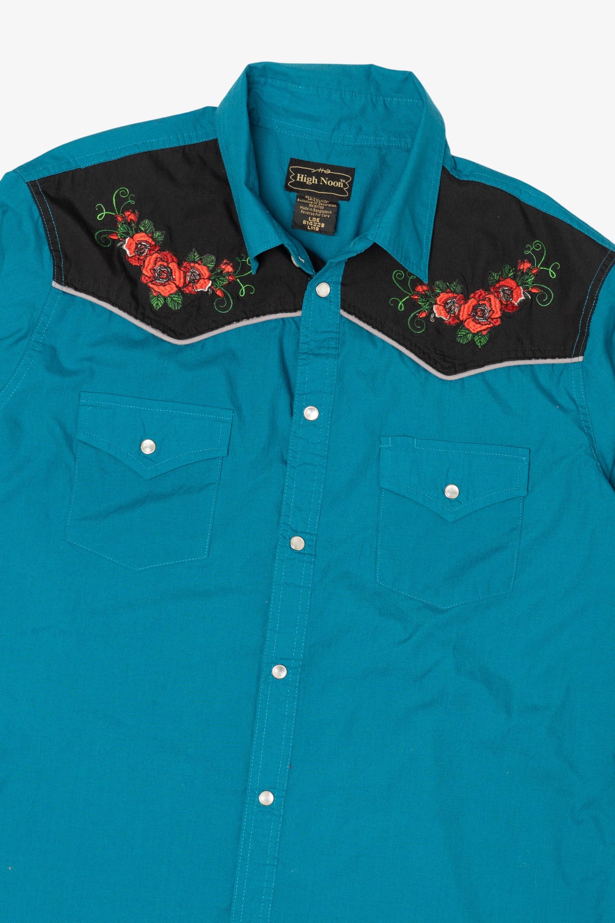 Vintage Turquoise High Noon Western Button Up Shirt (1990s)