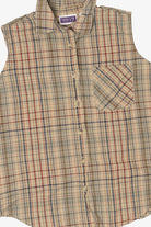 Vintage Beige Plaid Erika & Co. Vest (1990s)