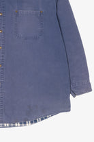 Vintage Blue Distressed Chesterfield Plaid Lined Button Up Shirt (1990s)