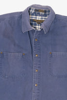 Vintage Blue Distressed Chesterfield Plaid Lined Button Up Shirt (1990s)