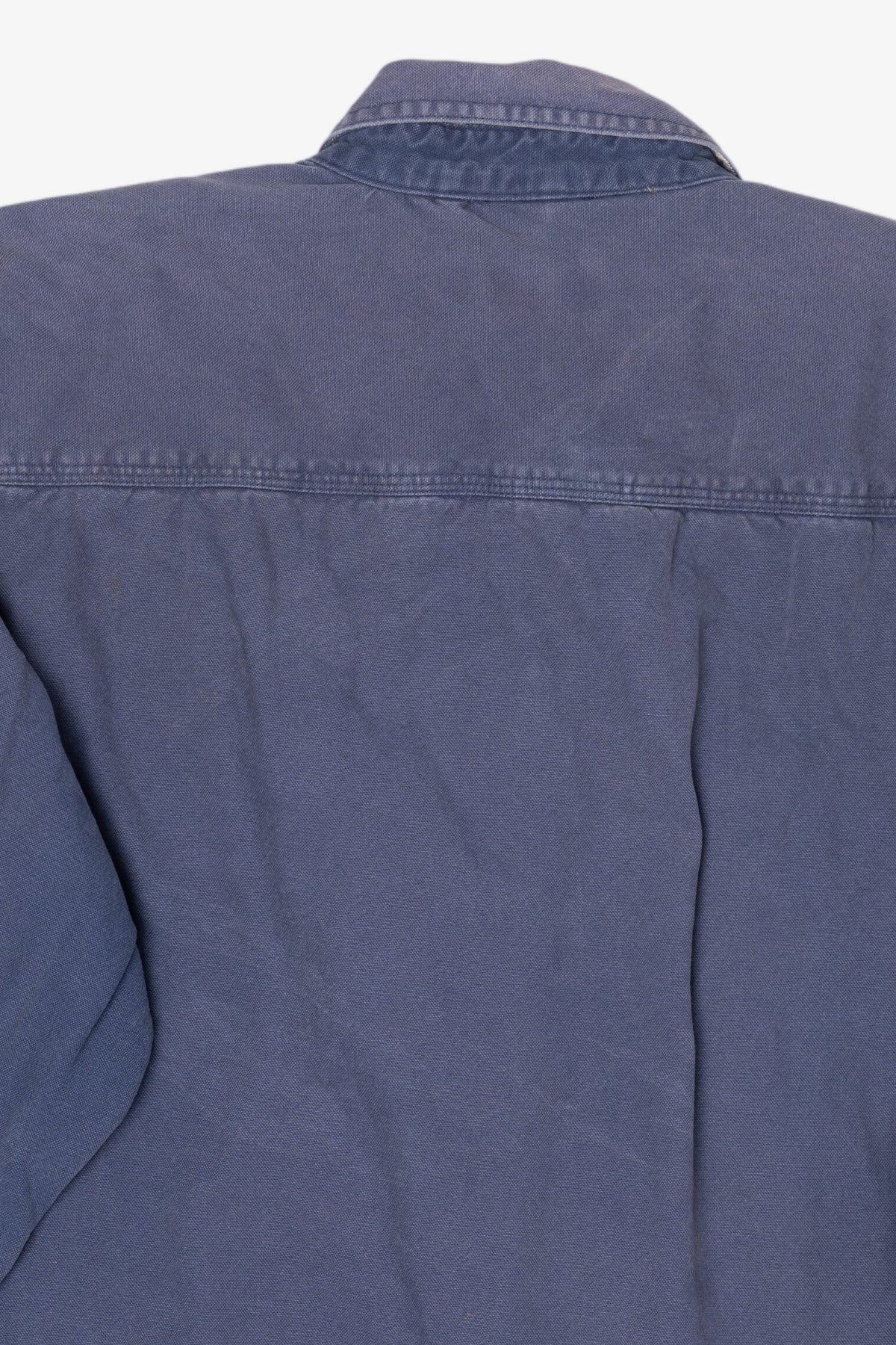 Vintage Blue Distressed Chesterfield Plaid Lined Button Up Shirt (1990s)
