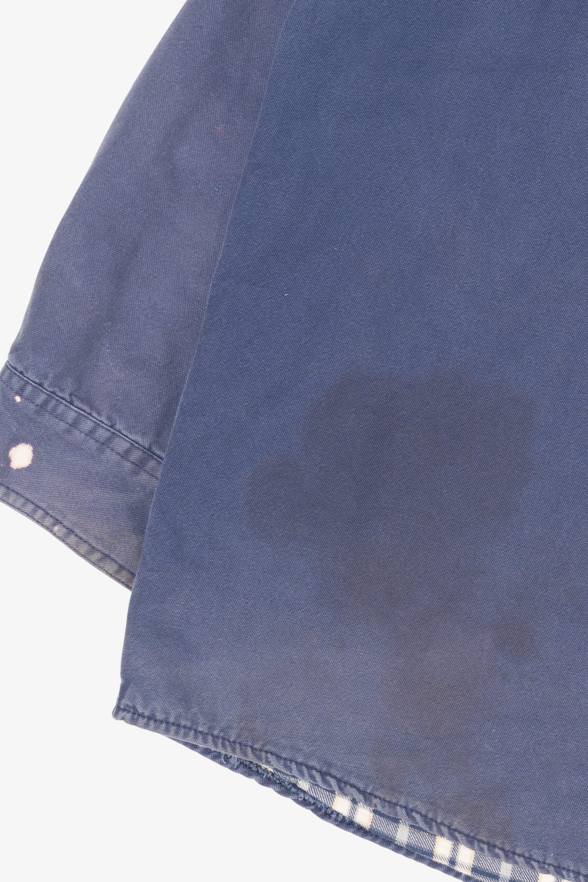 Vintage Blue Distressed Chesterfield Plaid Lined Button Up Shirt (1990s)