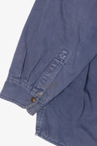 Vintage Blue Distressed Chesterfield Plaid Lined Button Up Shirt (1990s)