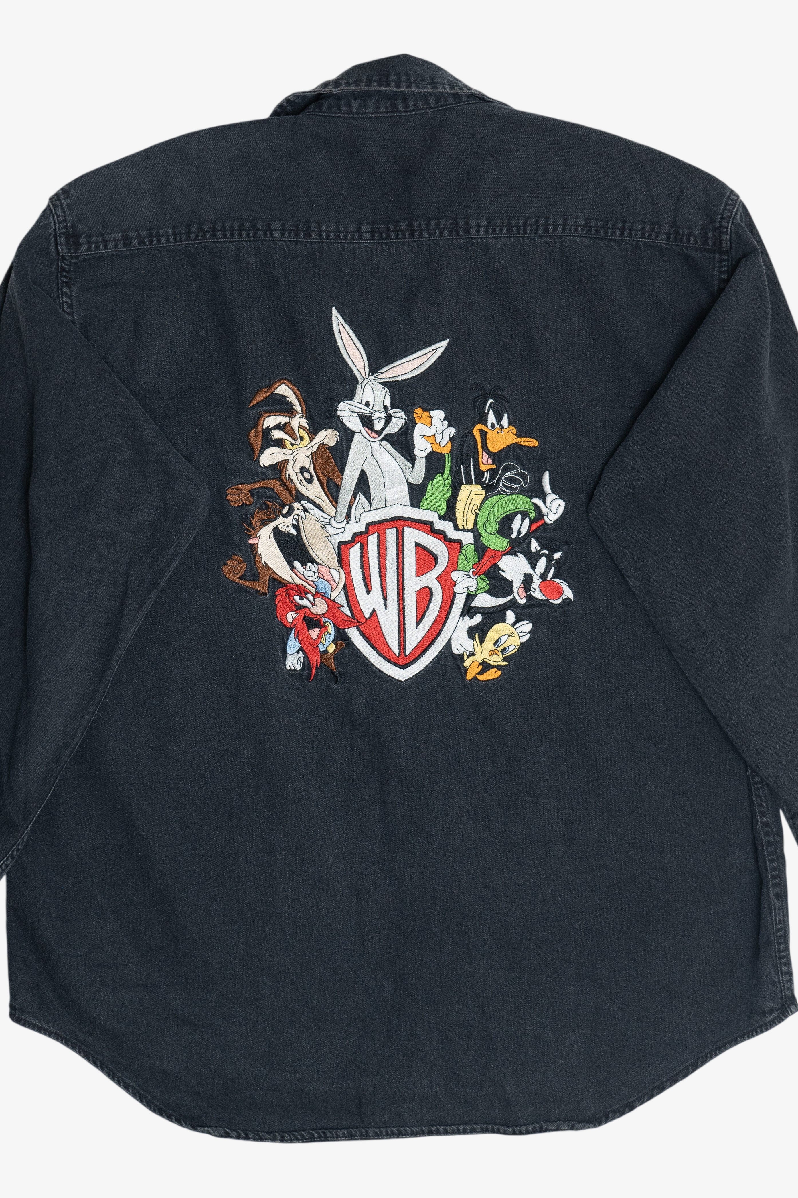 WB Looney Tunes Embroidered Logo Warner Bros. Studio Store Vintage Button Up (1990s)
