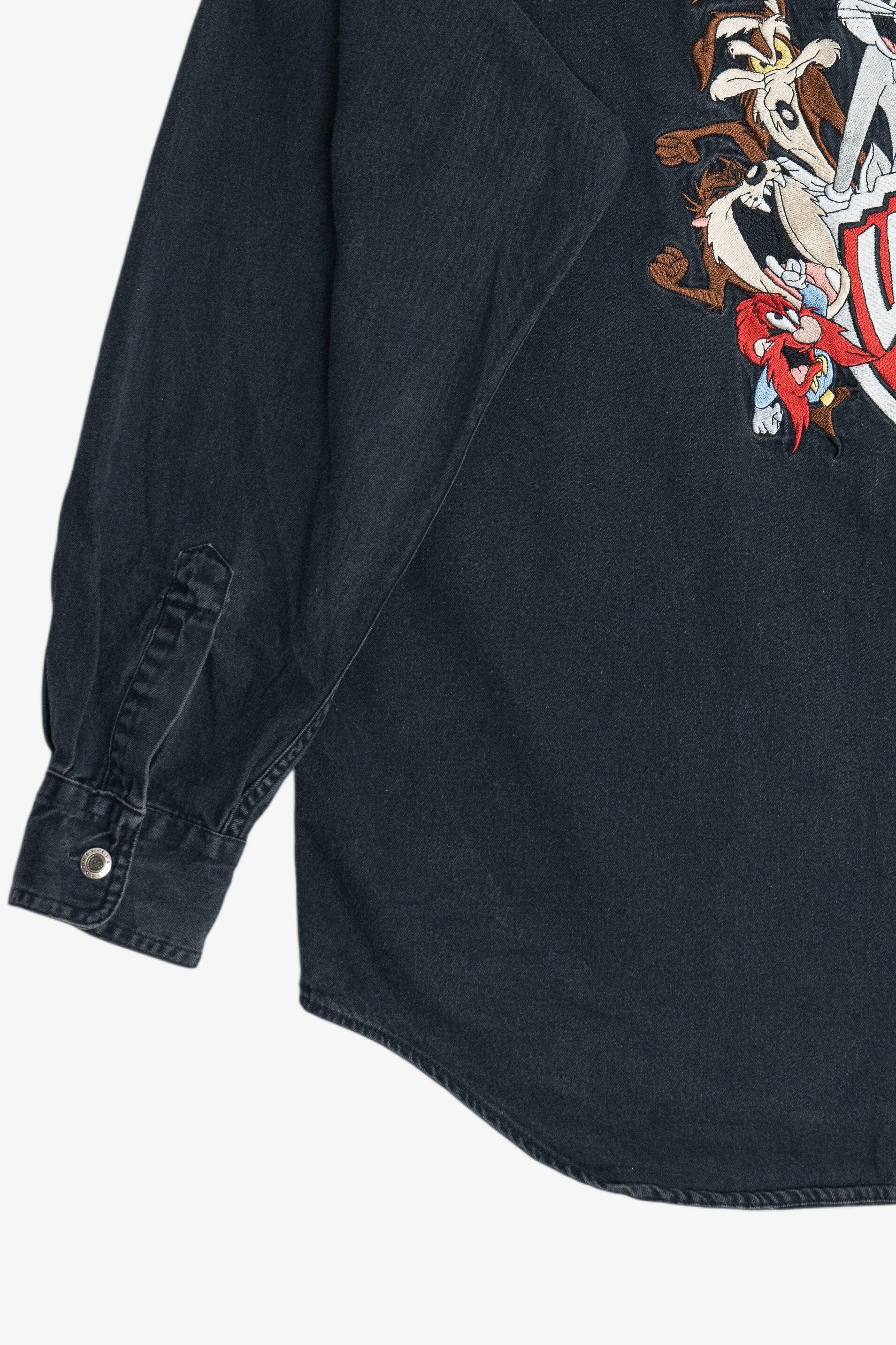 WB Looney Tunes Embroidered Logo Warner Bros. Studio Store Vintage Button Up (1990s)