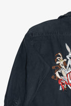 WB Looney Tunes Embroidered Logo Warner Bros. Studio Store Vintage Button Up (1990s)