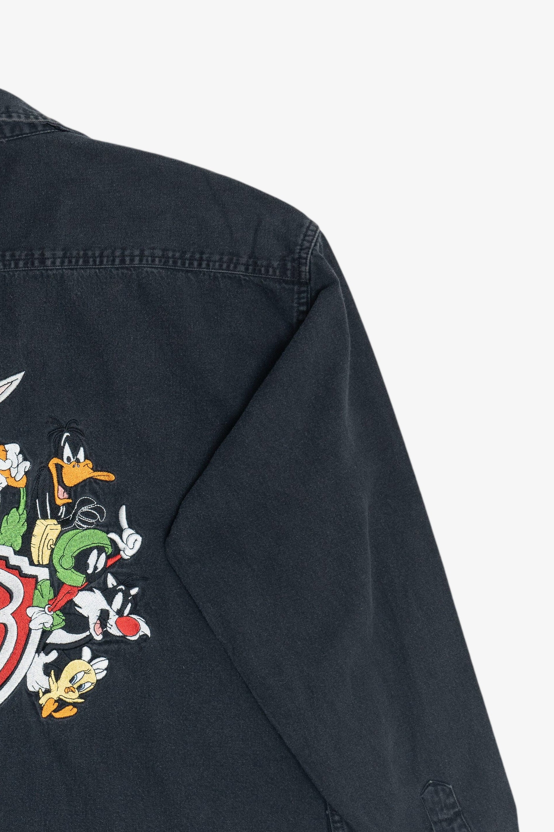 WB Looney Tunes Embroidered Logo Warner Bros. Studio Store Vintage Button Up (1990s)