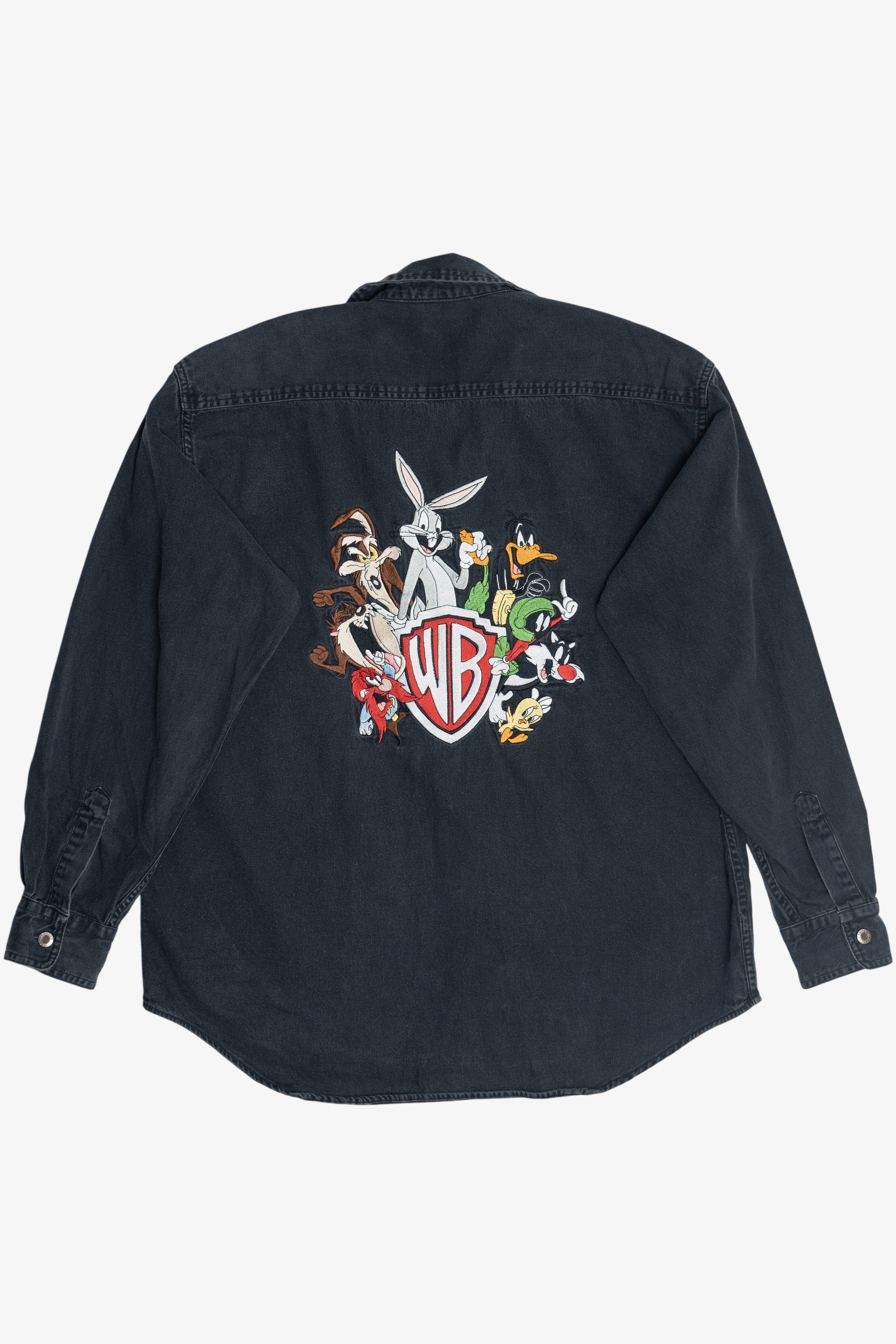 WB Looney Tunes Embroidered Logo Warner Bros. Studio Store Vintage Button Up (1990s)
