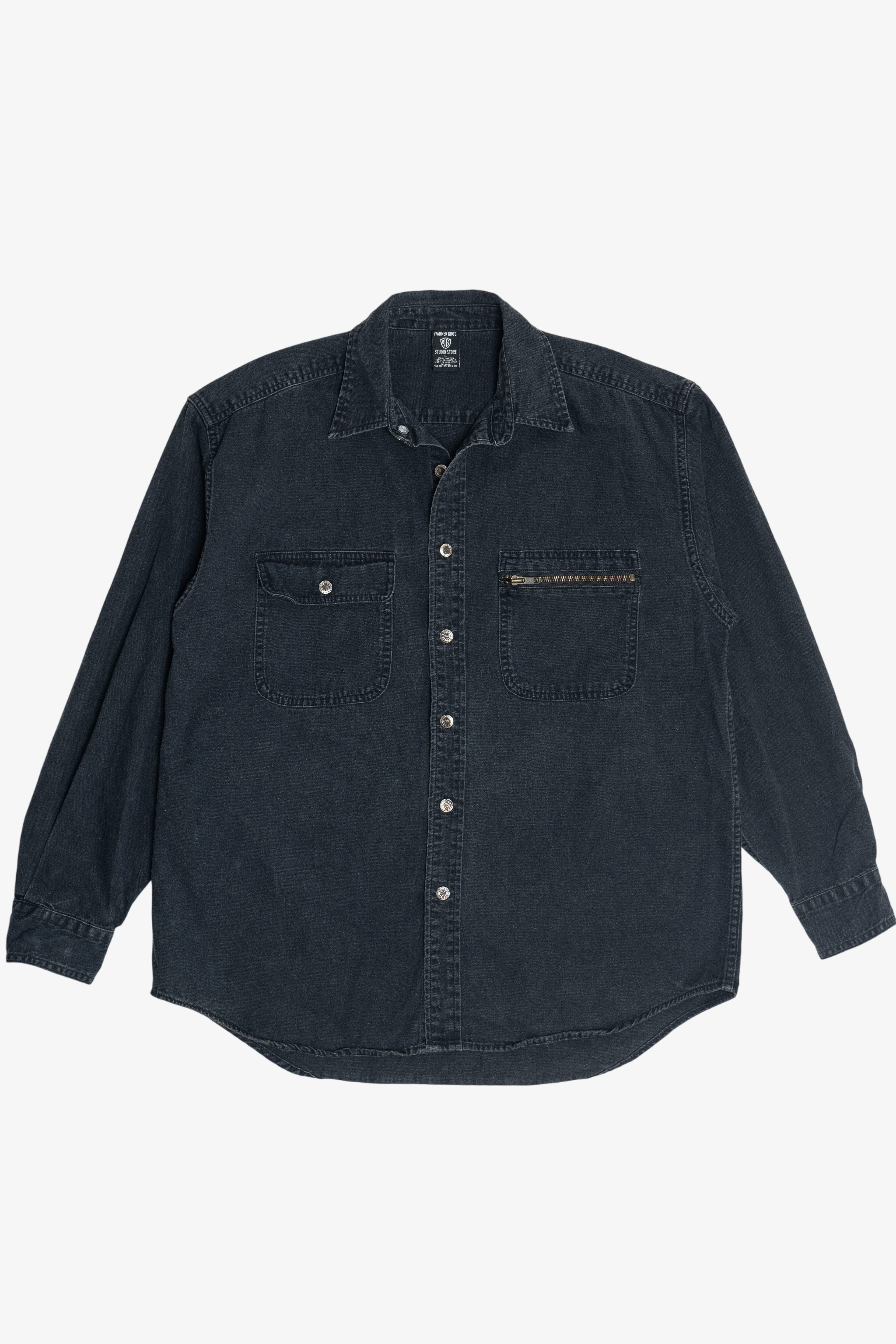 WB Looney Tunes Embroidered Logo Warner Bros. Studio Store Vintage Button Up (1990s)