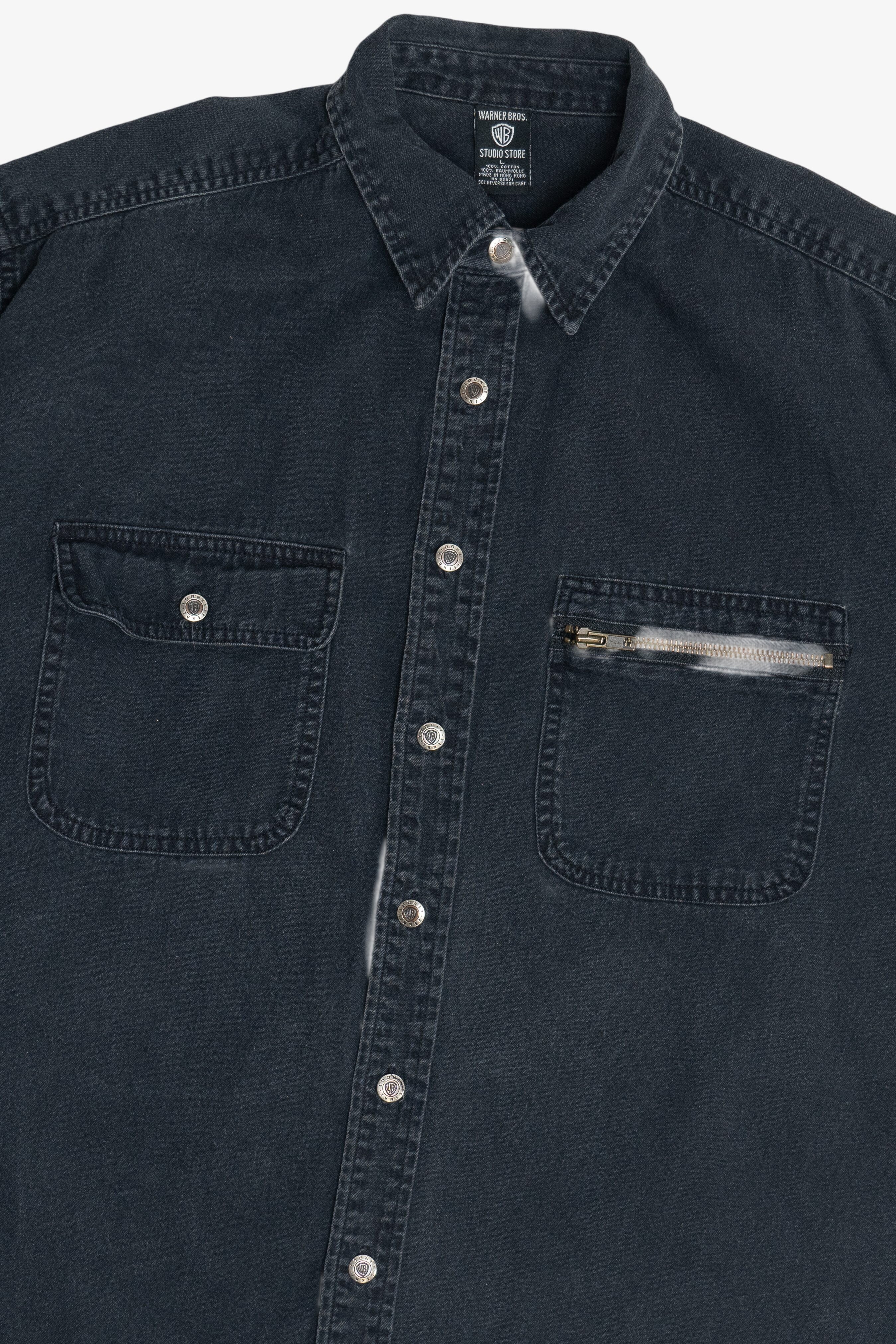 WB Looney Tunes Embroidered Logo Warner Bros. Studio Store Vintage Button Up (1990s)