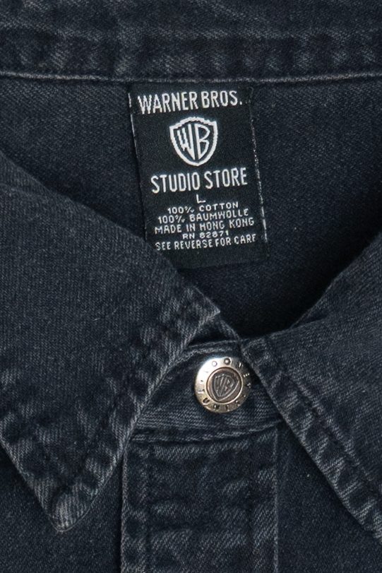 WB Looney Tunes Embroidered Logo Warner Bros. Studio Store Vintage Button Up (1990s)