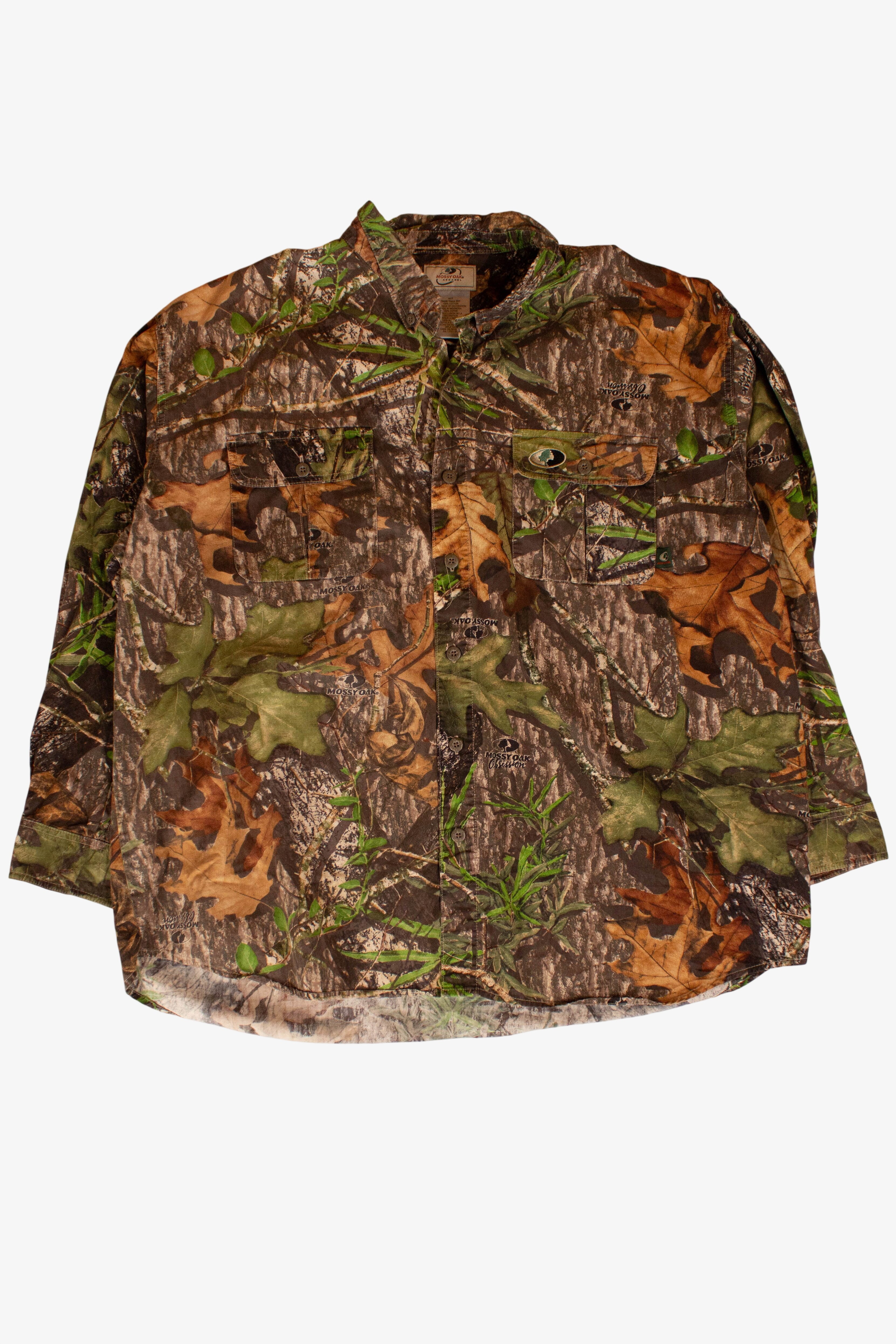 Dark Green Mossy Oak Camo Button Up (2000s)