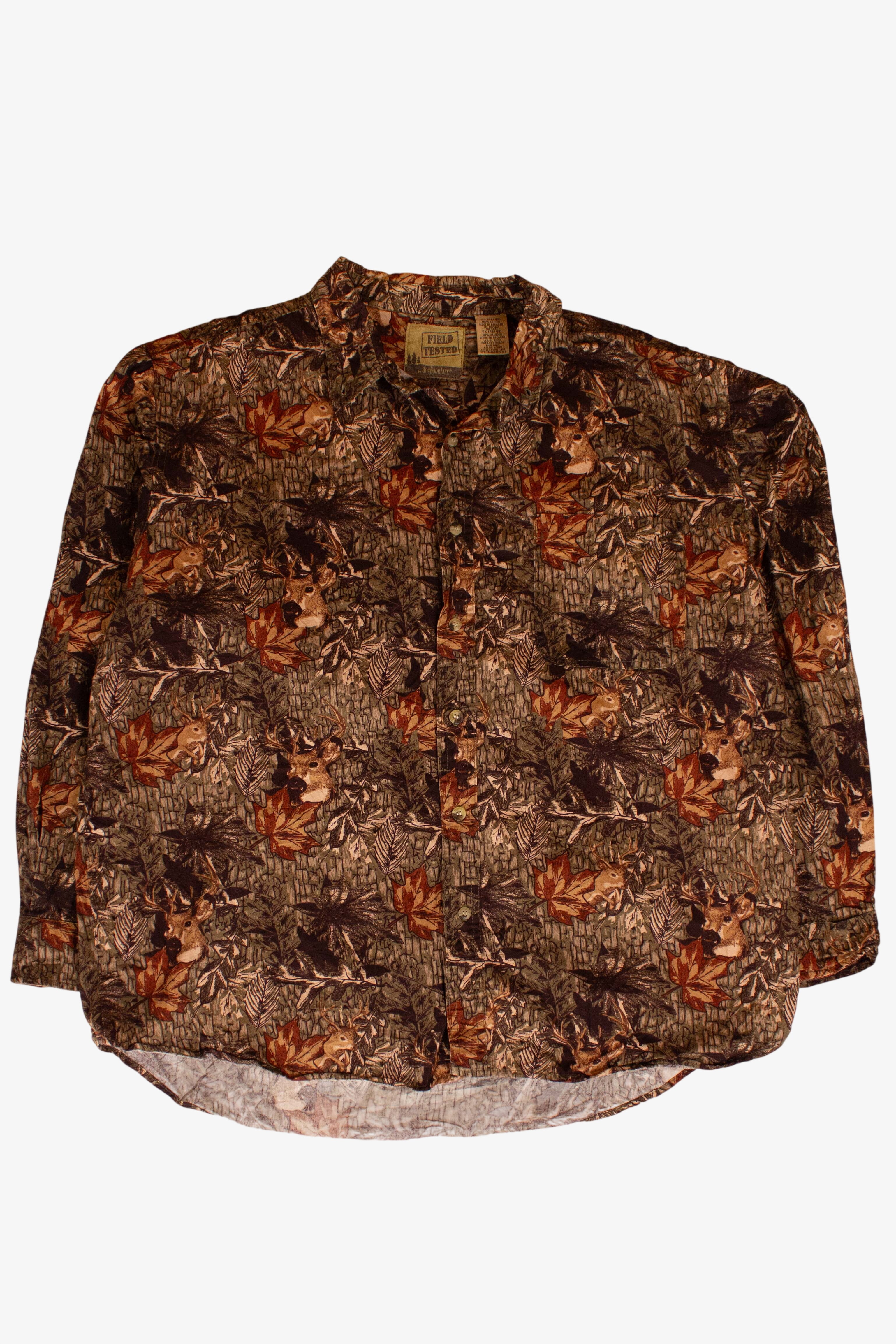 Outdoor Life Deer Heads Camo Button Up (2000s)