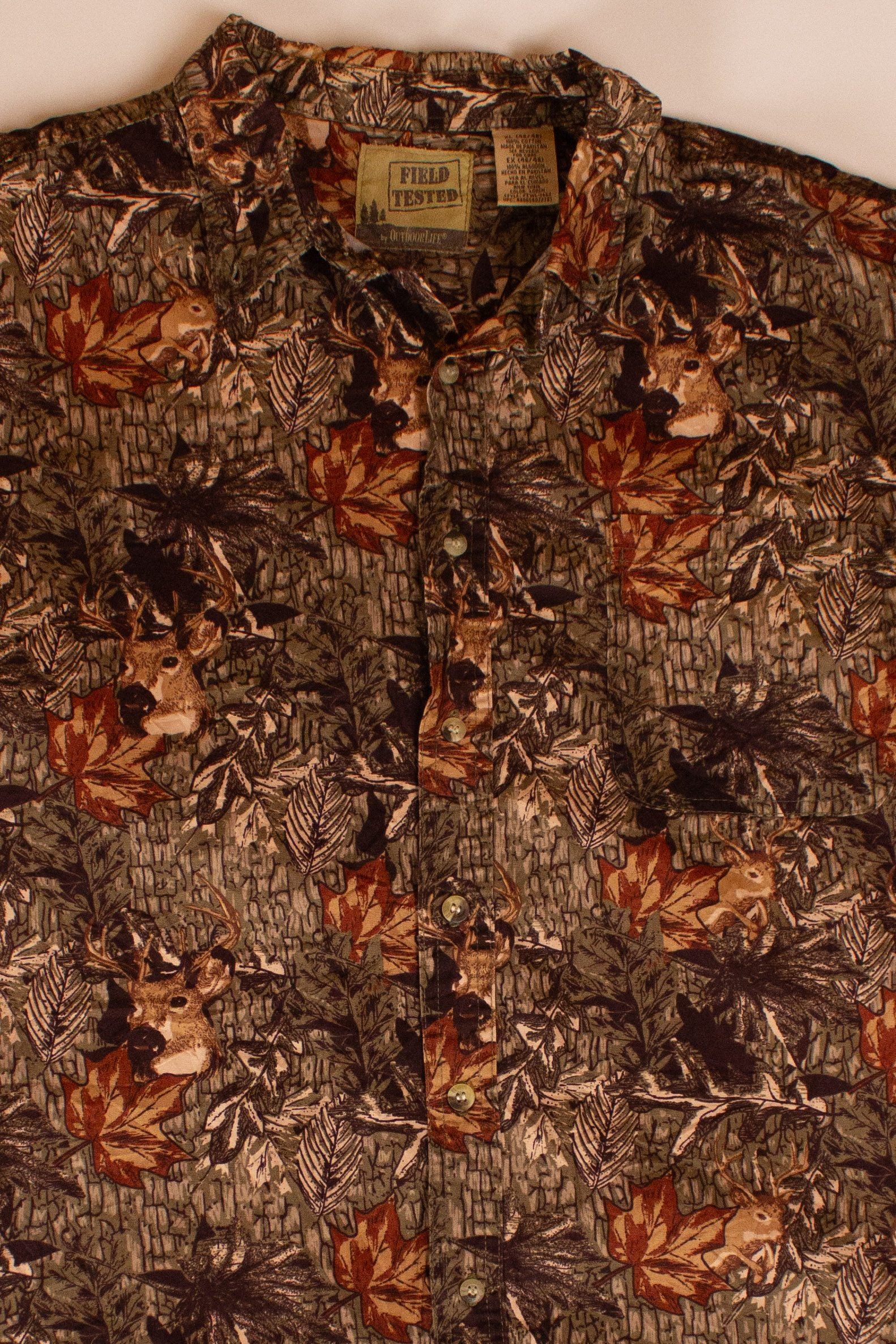 Outdoor Life Deer Heads Camo Button Up (2000s)