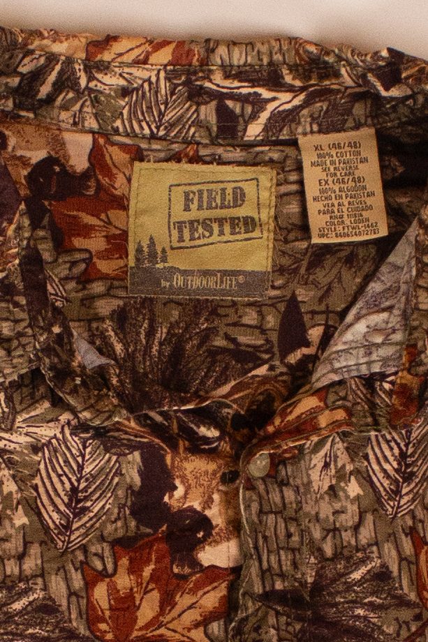 Outdoor Life Deer Heads Camo Button Up (2000s)