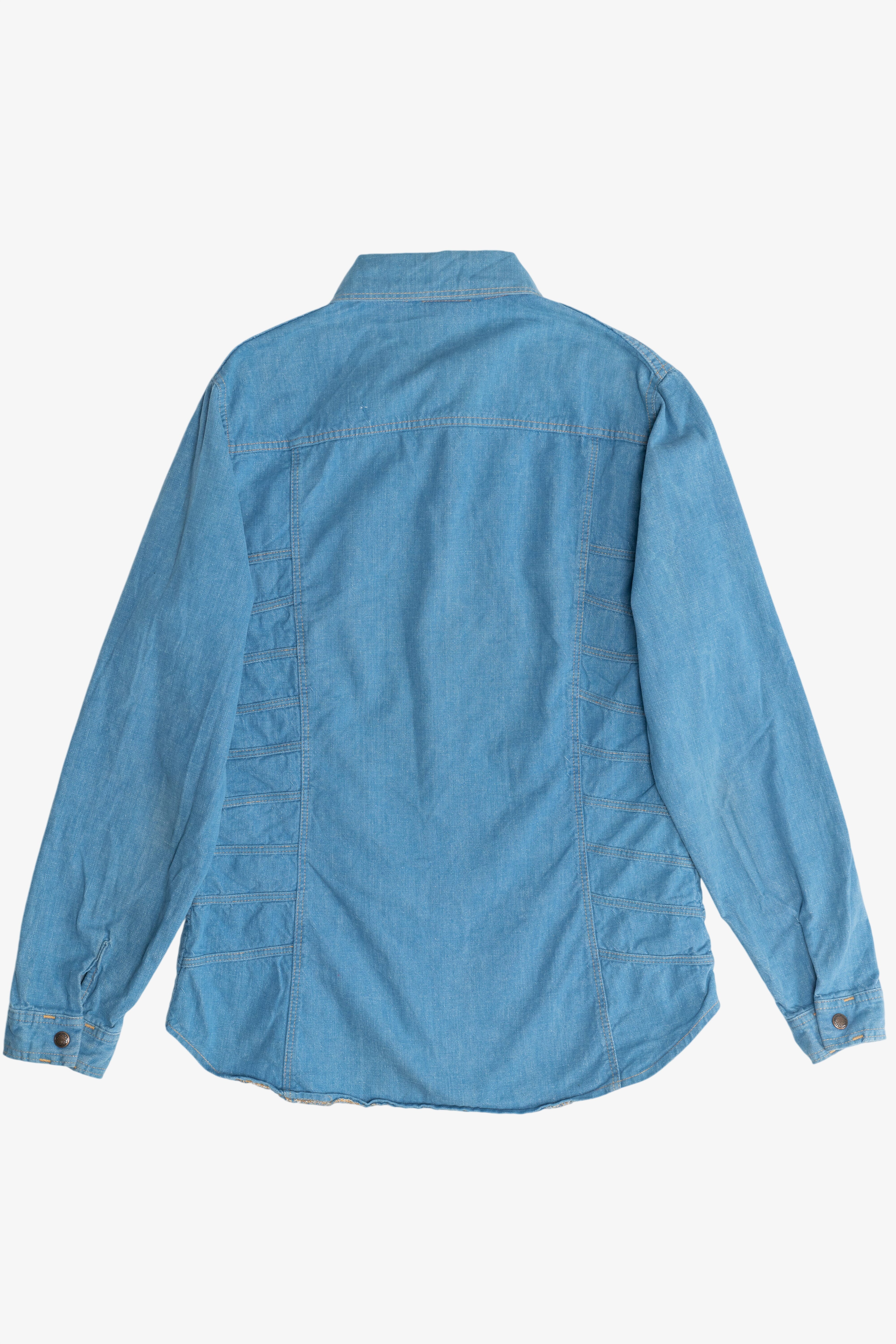 Vintage Ladder Side Seam Detail Snap Button Up Shirt (1980s)