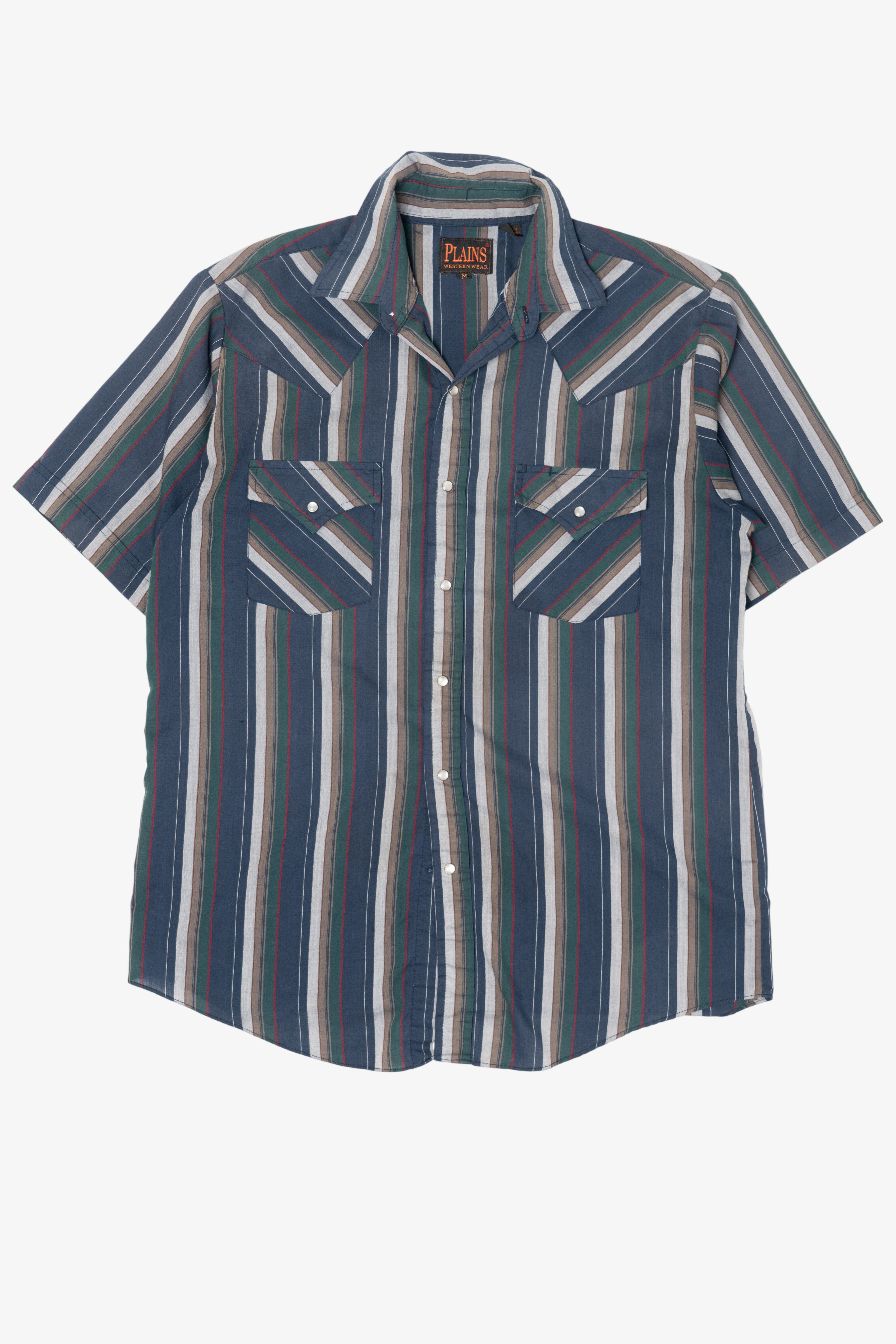 Vintage Blue Striped Plains Button Up Shirt (1990s)