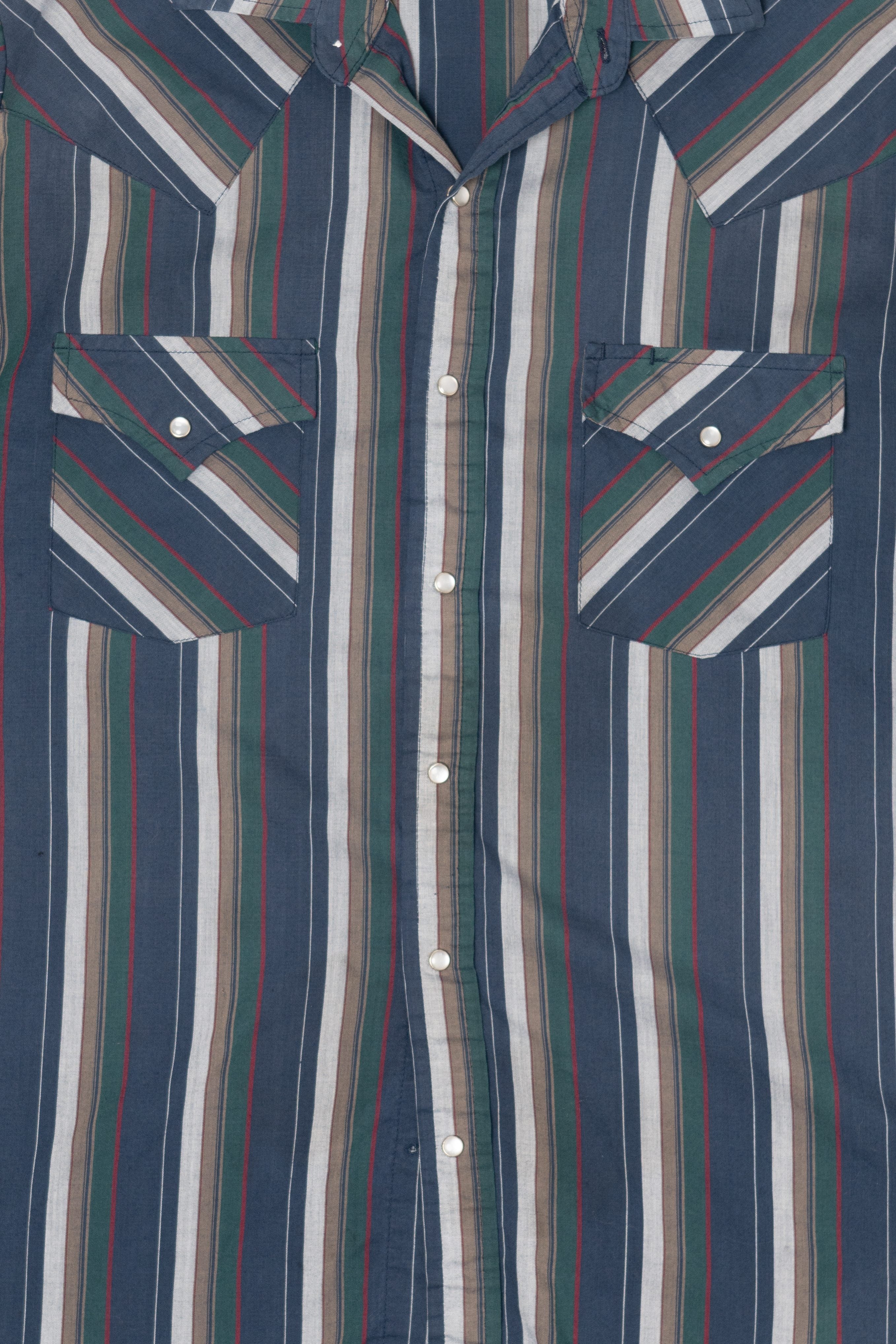 Vintage Blue Striped Plains Button Up Shirt (1990s)