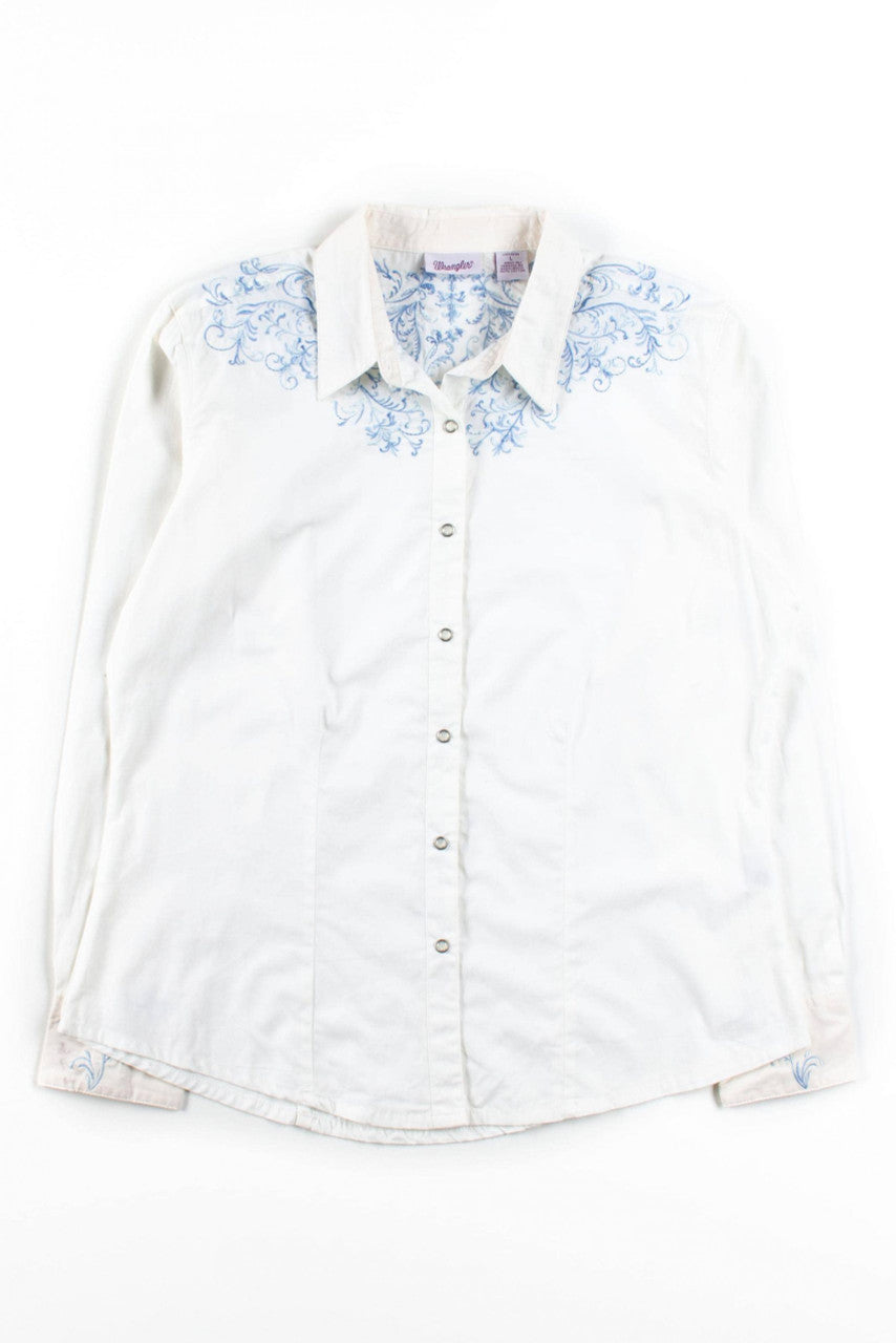 Vintage Wrangler Floral Embroidered Button Up Shirt