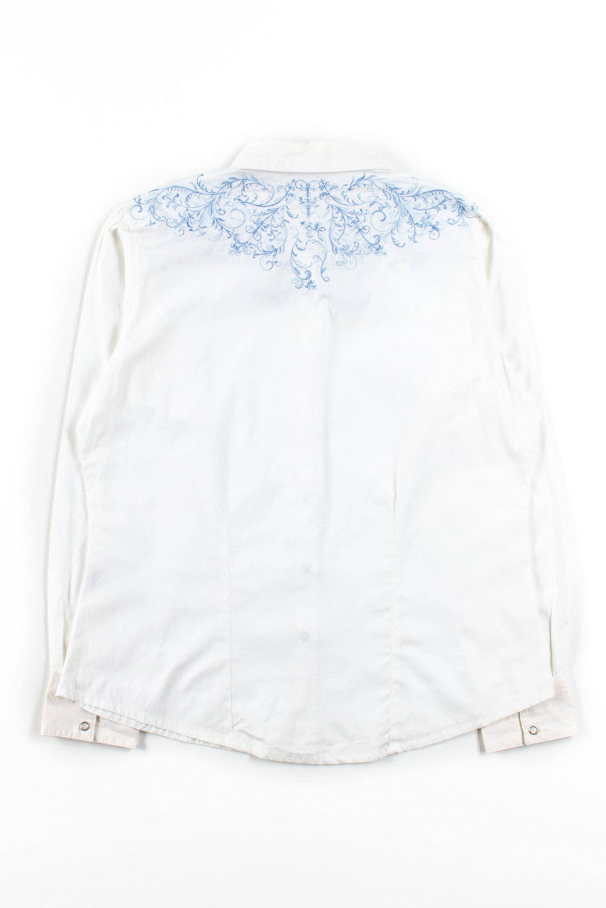 Vintage Wrangler Floral Embroidered Button Up Shirt