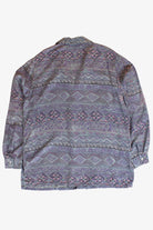 Vintage Blue Abstract Silk Button Up Shirt (1990s)